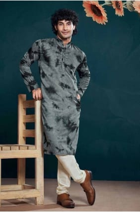 Viscose Men Kurta with Digital print KURR288