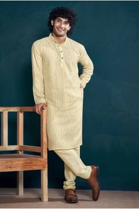 Viscose Men Kurta in Off white KURR294