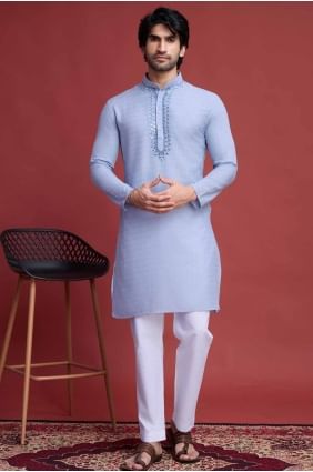 Viscose Mirror Sky Men Kurta with Dupatta KURR362