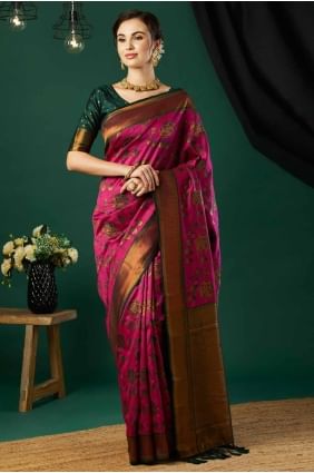 Pink Weaving Banarasi silk Saree SR27825