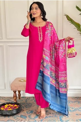 Gajri Embroidered Viscose Straight Pant Suit SK154809