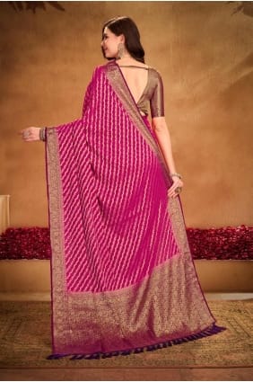 Saree in Pink Georgette with Weaving SR27842