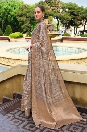 Grey Saree with Weaving Jacquard SR27865