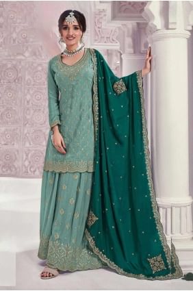 Pista Eid Pakistani Suit in Embroidered Chiffon SS1198
