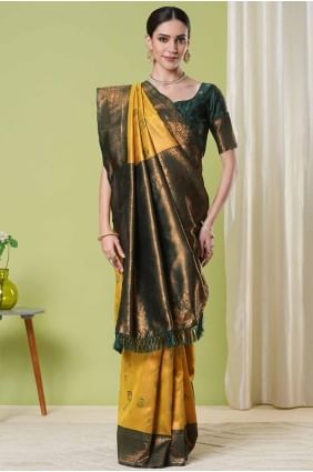 Yellow Banarasi Saree in Weaving SR27915