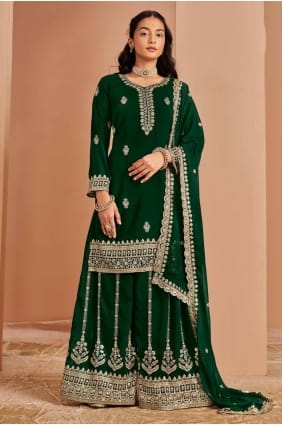 Palazzo Suit with Embroidered Georgette PZ4087