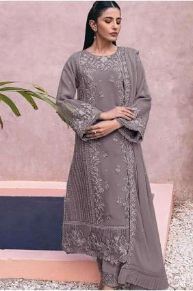 Mauve Embroidered Eid Salwar Kameez in Georgette SK154958