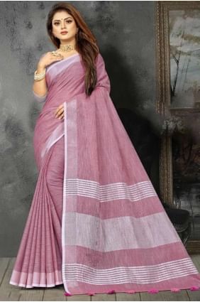 Purple Weaving Linen Saree SR27985