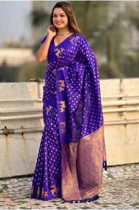 Voilet Saree with Weaving Silk SR27996