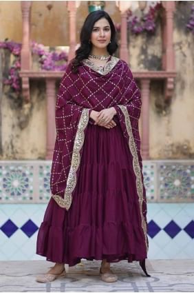 Georgette Gown Dress with Embroidered GW1052