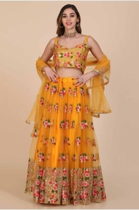 Net Wedding Lehenga Choli with Embroidered LC8229