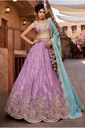 satin satin lehenga choli with embroidered LC8382