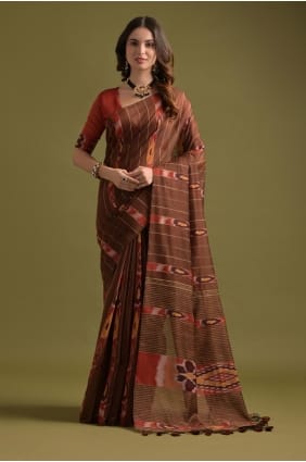 Brown Weaving Cotton Saree SR29290