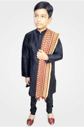 Black Art silk Boy Kurta byu0007