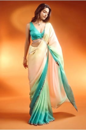 Chiffon Rama Saree in Sequins SR28508