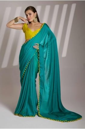 Chiffon Saree in Rama with Printed SR28130