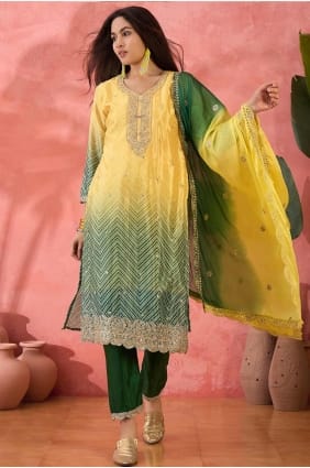 Chiffon Straight Pant Suit with Embroidered SK155455