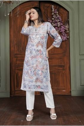 Cotton Chikankari Orange Salwar Kameez with Dupatta SK155036