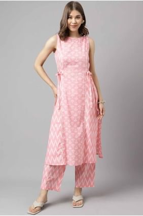 Cotton Plain Baby pink Kurti KTI2653