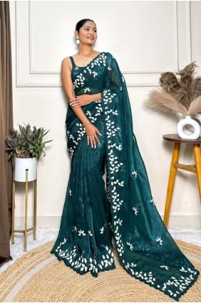 Crepe Rama Saree in Thread SR28595