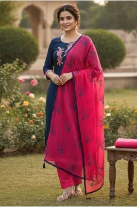 Chanderi Salwar Kameez with Embroidered SK15805