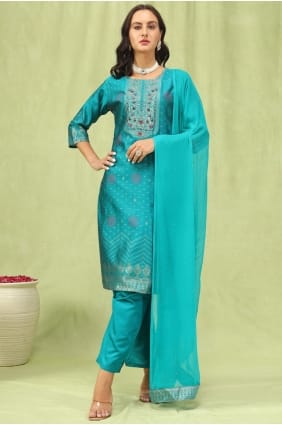 Rama Embroidered Jacquard Salwar Kameez SK15841