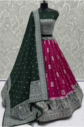 Pink Georgette Lehenga Choli with Exquisite Embroidery LC8668