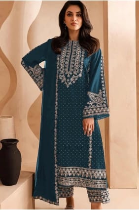 Embroidered Palazzo Suit in Rama Georgette SK155277