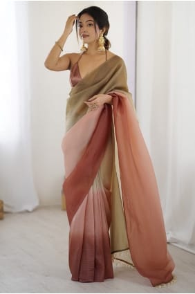 Coco Pista Embroidered Silk Saree SR29860