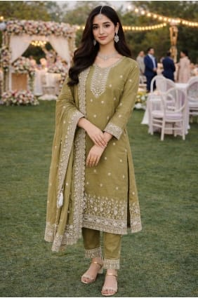 Silk Silk Salwar Kameez with Embroidered SK15682