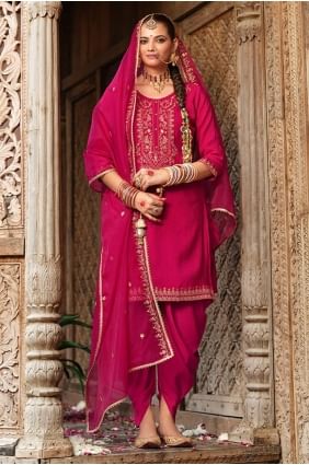 Pink Embroidered Viscose Salwar Kameez SK155790