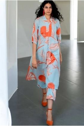 Embroidered Viscose Sky blue Straight Pant Suit with Dupatta SK155522