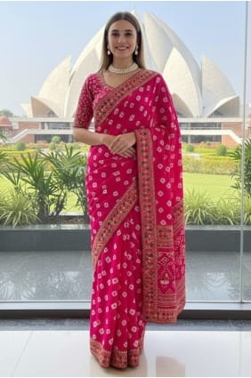 Georgette Saree with Printed in Pink SR29368