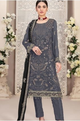 Grey Georgette Eid Salwar Kameez SK155122