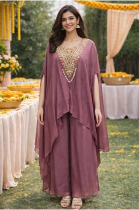 Hand Viscose Kurti in Onion KTI2676