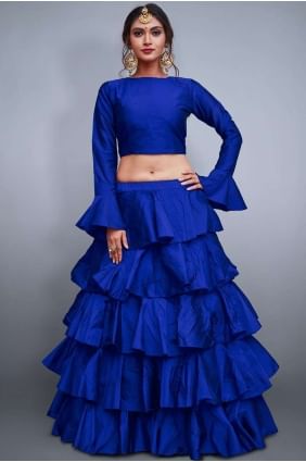 Royal blue Silk Lehenga Choli LCU0010
