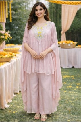 Pink Kurti in Hand Viscose KTI2678