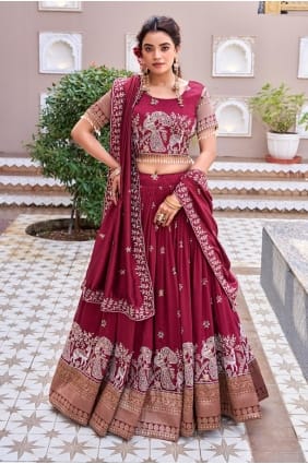 Silk Silk Lehenga Choli with Lace LC8978