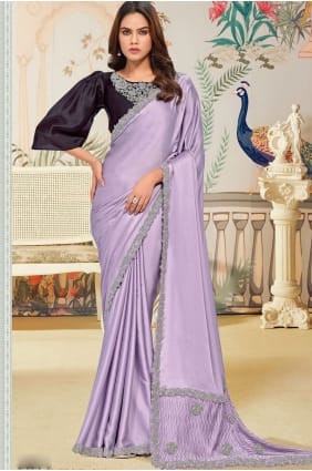 Lavendar Saree with Hand Silk SR29129