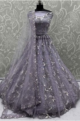 Lavender Net Sequins Lehenga Choli with Stylish Dupatta LC8657