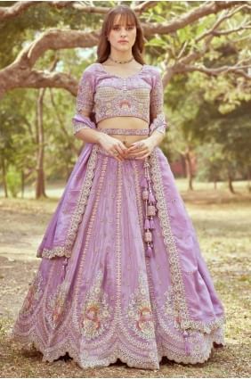 Lavender Stone with moti Tissue Party Lehenga Choli LC8279