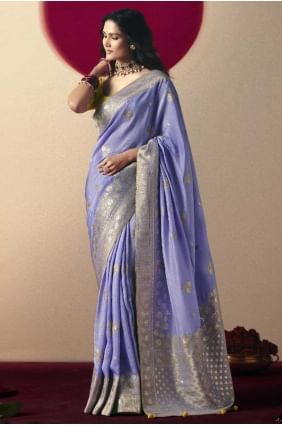 Lavender Saree in Weaving Bemberg SR28864