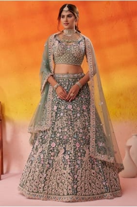 Net Pista Lehenga Choli in Embroidered LC8854
