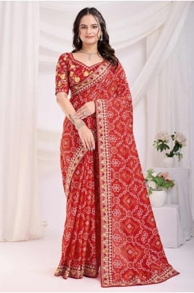 Maroon Printed Silk Saree SR28176