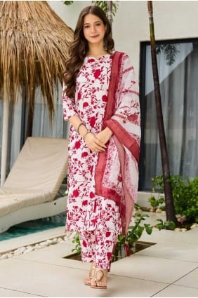 Silk Salwar Kameez in Maroon with Digital print SK155862