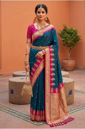 Zari Silk Saree in Morpich SR30125