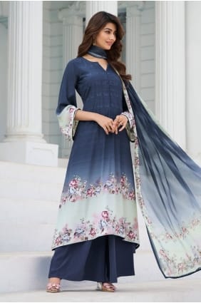 Multicolor Crepe Digital print Salwar Kameez with Dupatta SK156066