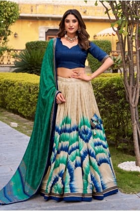 Multicolor Lace Tussar silk Lehenga Choli LC8980