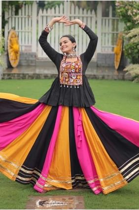 Embroidered Lehenga Choli in Multicolor Rayon LC8523