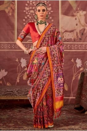 Saree in Multicolor Silk with Printed SR29560